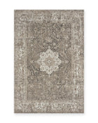 Lewes Charcoal Distressed Medallion Rug