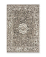 Lewes Charcoal Distressed Medallion Rug