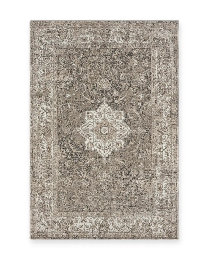 Lewes Charcoal Distressed Medallion Rug