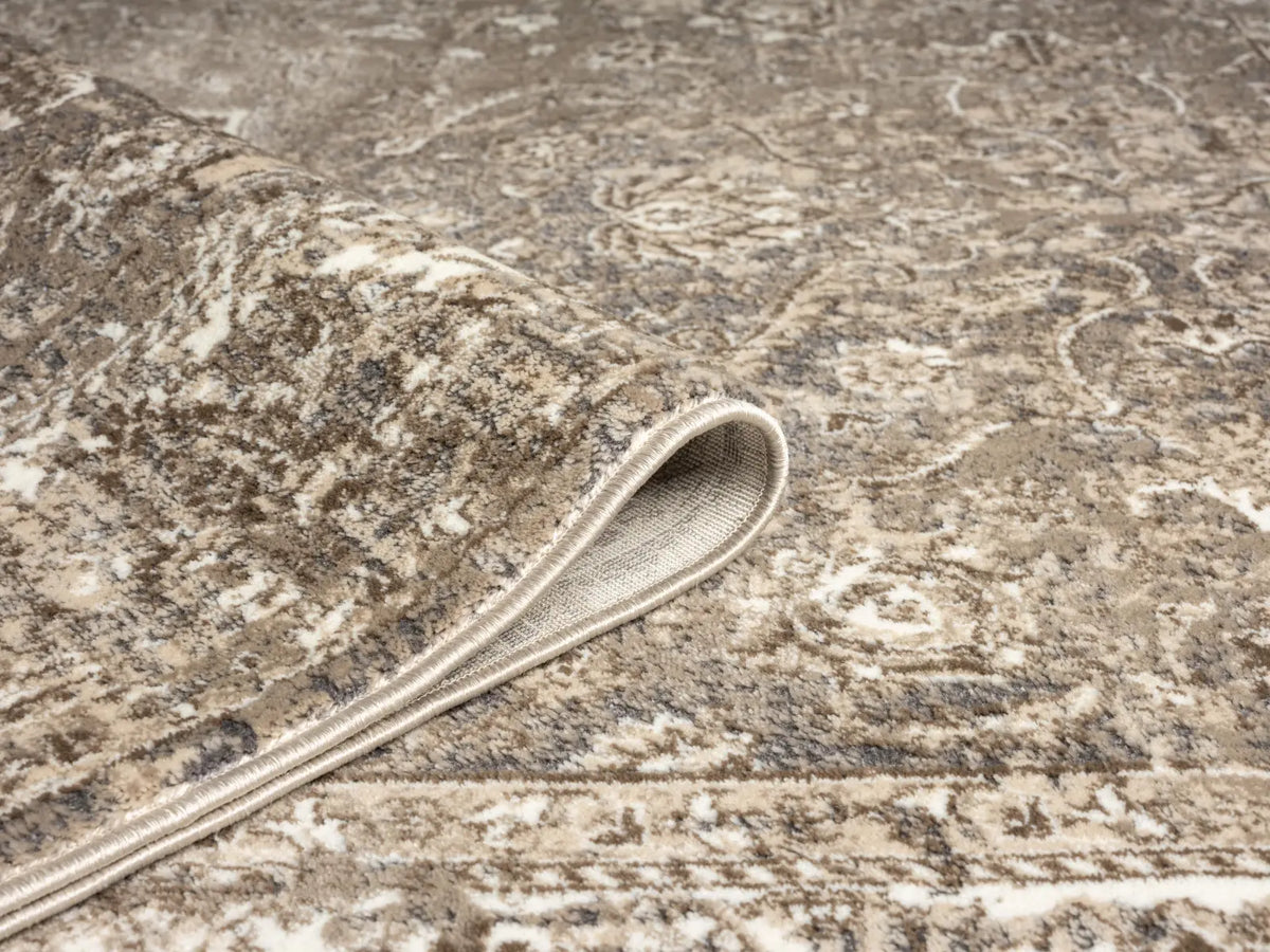 Lewes Charcoal Distressed Medallion Rug