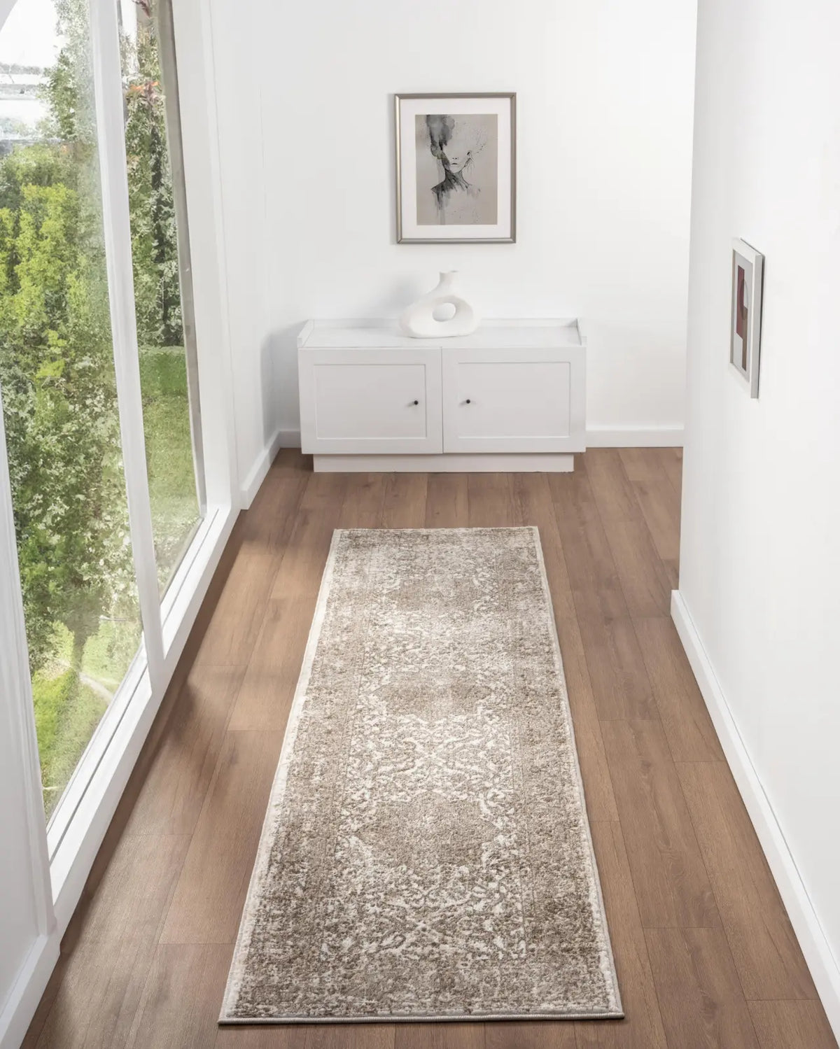 Lewes Charcoal Distressed Medallion Rug