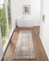 Lewes Cream & Beige Distressed Medallion Rug