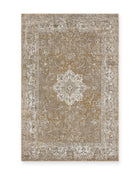 Lewes Mustard Distressed Medallion Rug
