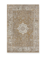 Lewes Mustard Distressed Medallion Rug