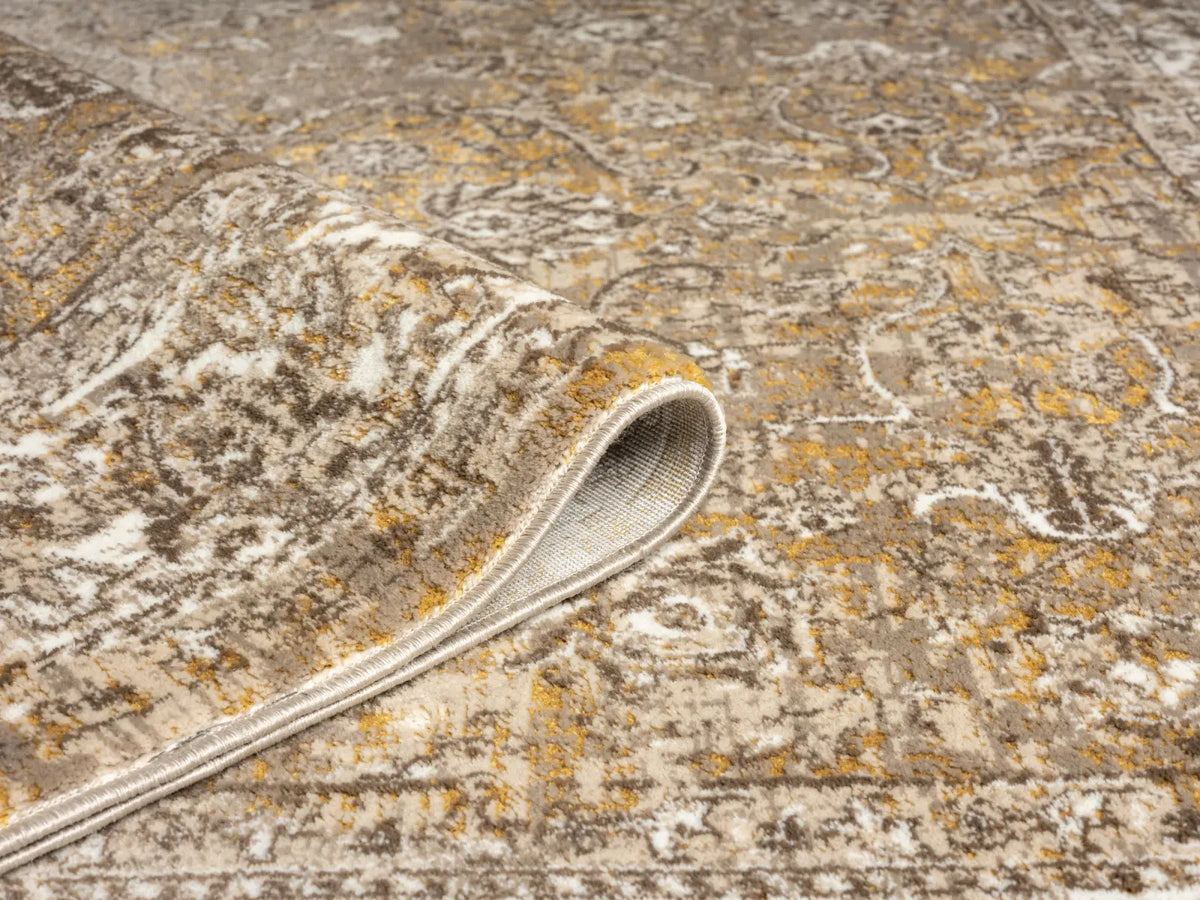 Lewes Mustard Distressed Medallion Rug
