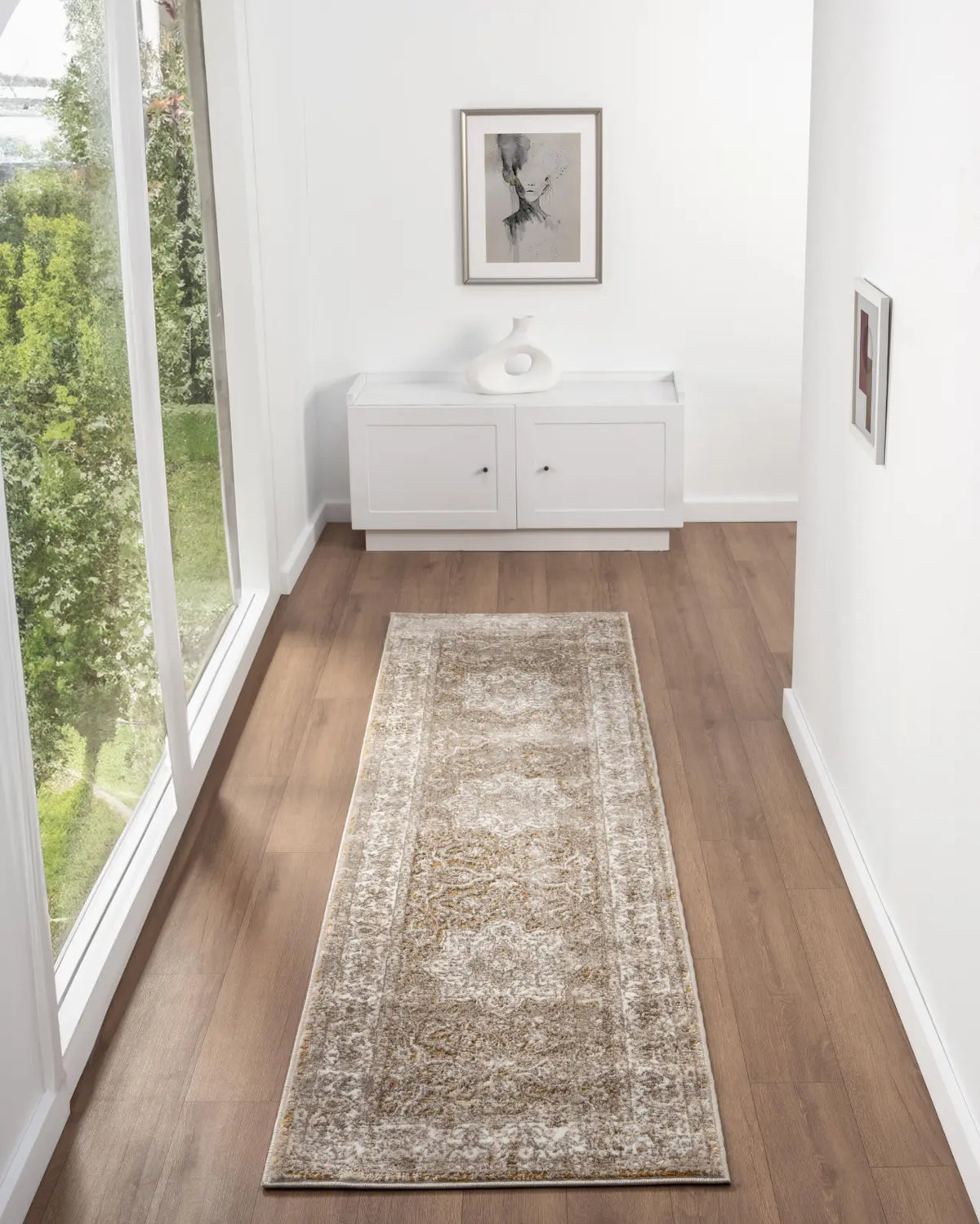 Lewes Mustard Distressed Medallion Rug