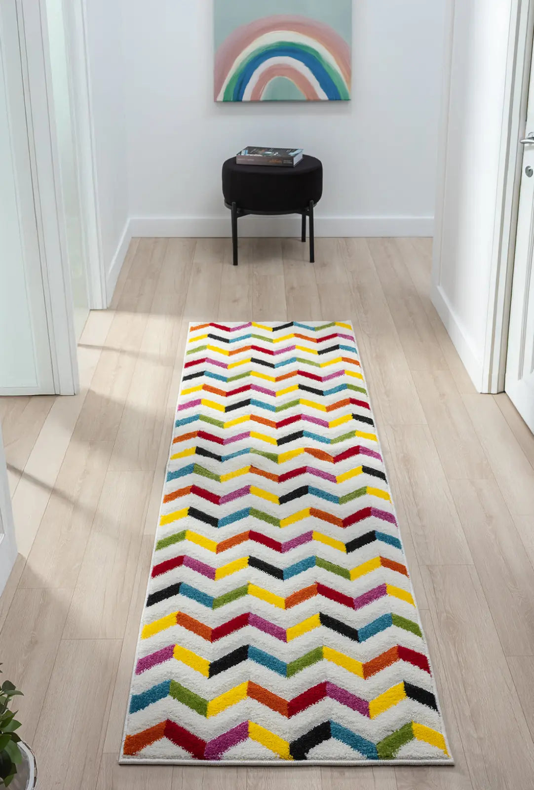 Lorikeet Rainbow Chevron Rug