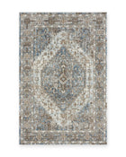 Ludlow Blue & Charcoal Distressed Medallion Rug