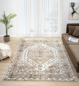 Ludlow Cream Distressed Medallion Rug