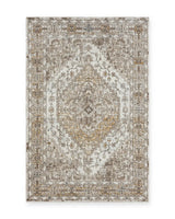 Ludlow Cream Distressed Medallion Rug