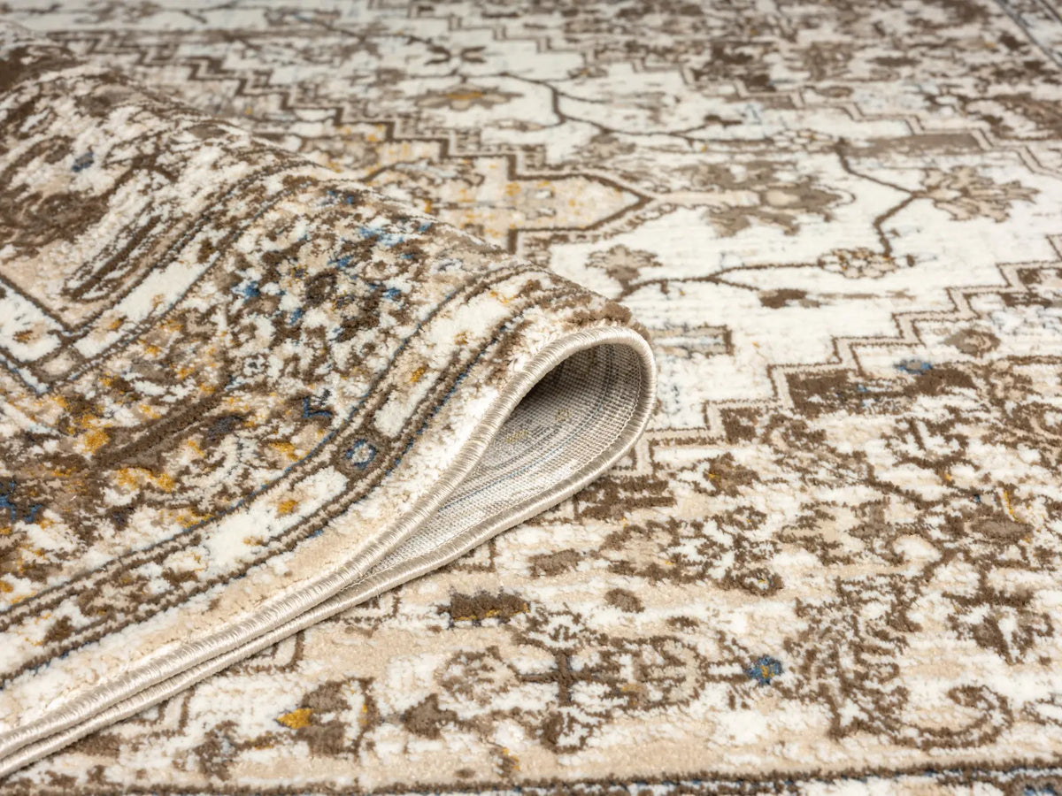 Ludlow Cream Distressed Medallion Rug