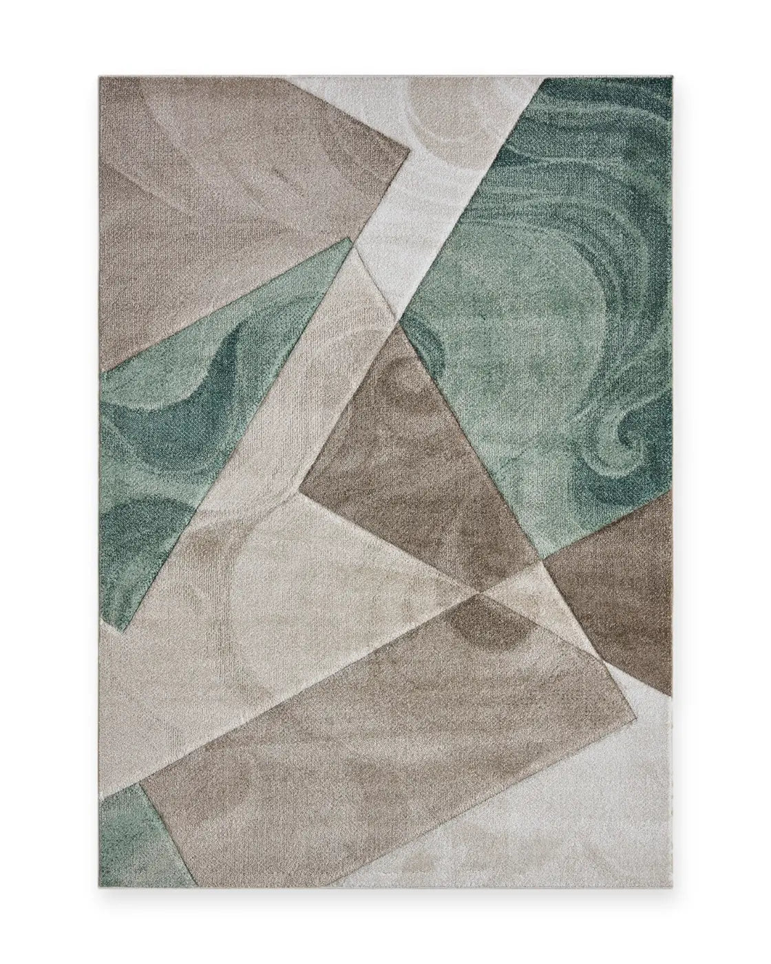 Malachite Green Geometric Marble Rug