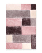 Mason Blush Pink 3D Carved Geometric Shaggy Rug