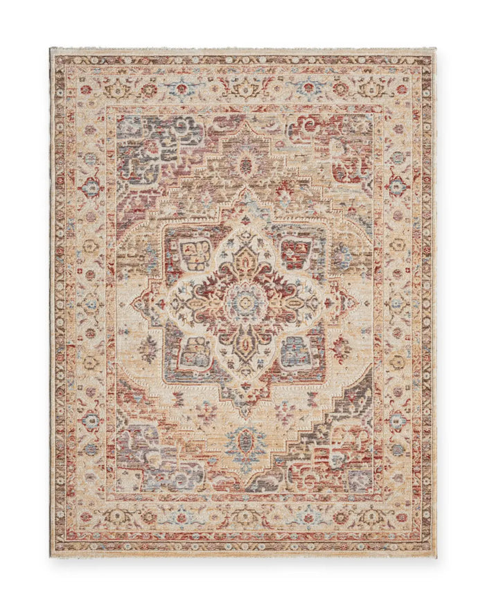 Matilda Beige & Rose Vintage Medallion Rug