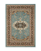 Matlock Duck Egg Blue Traditional Medallion Rug