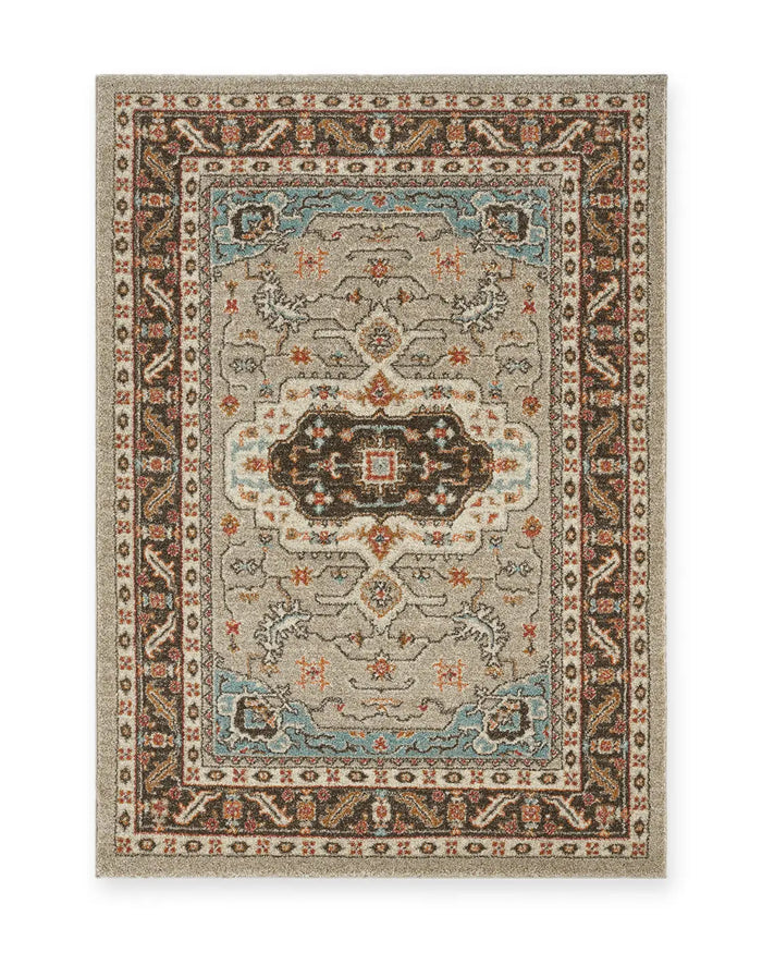 Matlock Grey Traditional Medallion Rug