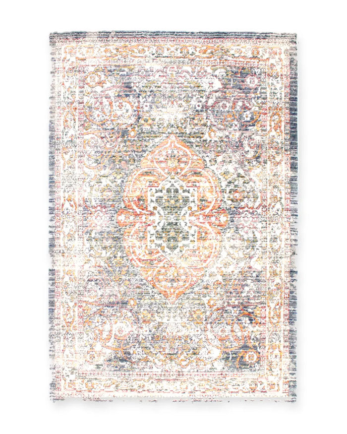 Meadow Blue Washed Persian-Style Rug