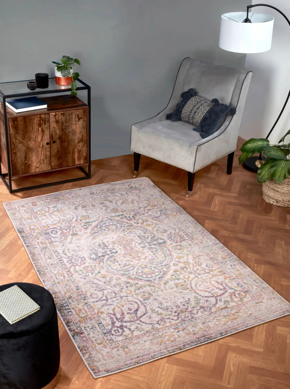 Meadow White & Yellow Washed Persian-Style Rug