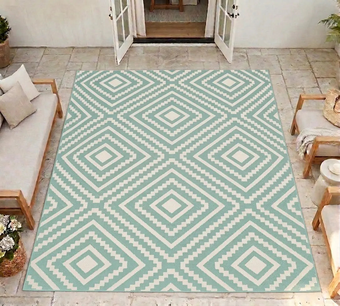 Menorca Aqua Diamond Outdoor Rug