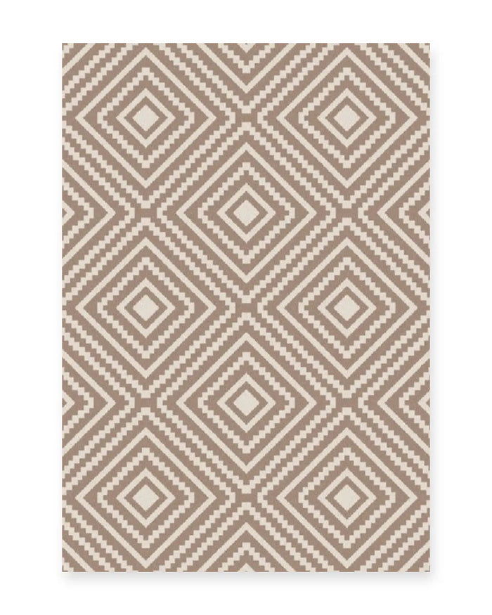 Menorca Taupe Diamond Outdoor Rug