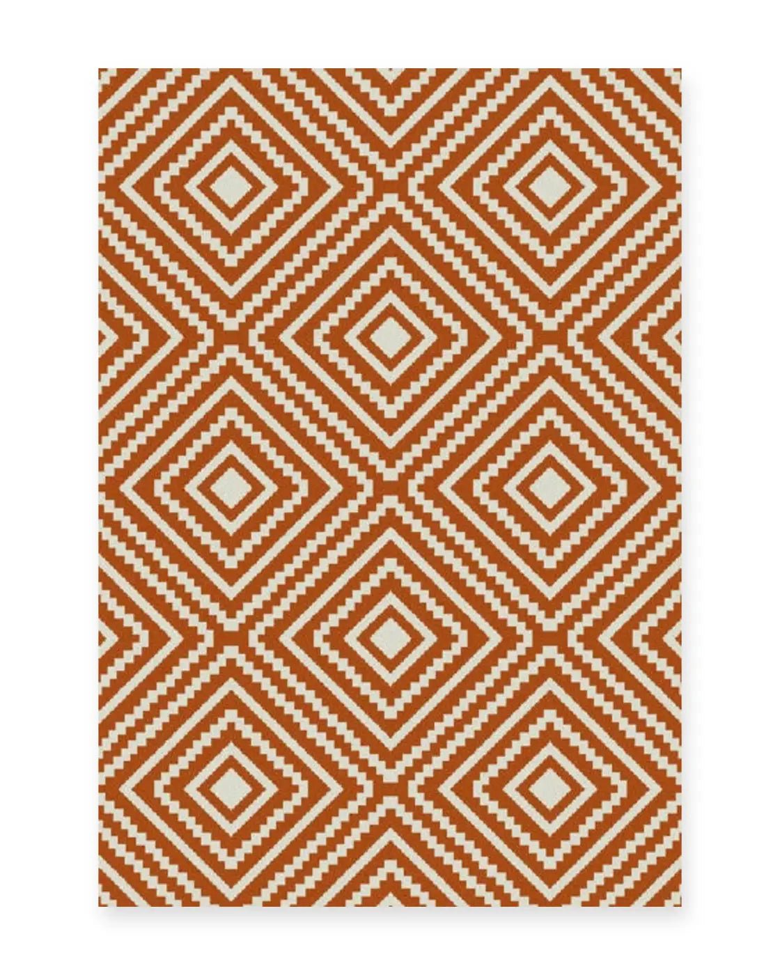 Menorca Terracotta Diamond Outdoor Rug