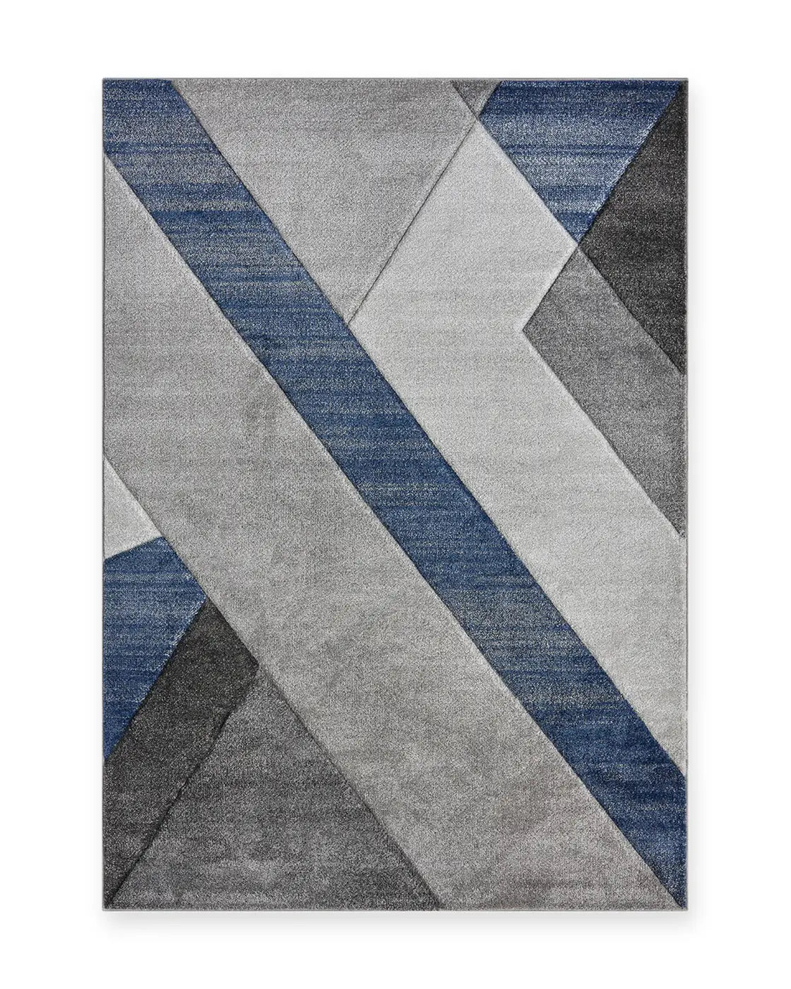 Meridian Denim Blue Geometric Rug