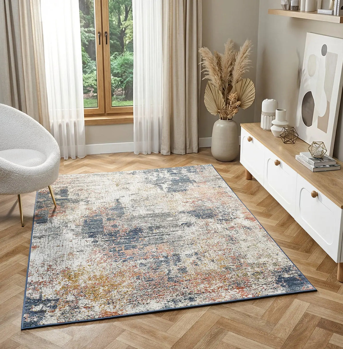 Mirage Multicolour Watercolour Abstract Rug