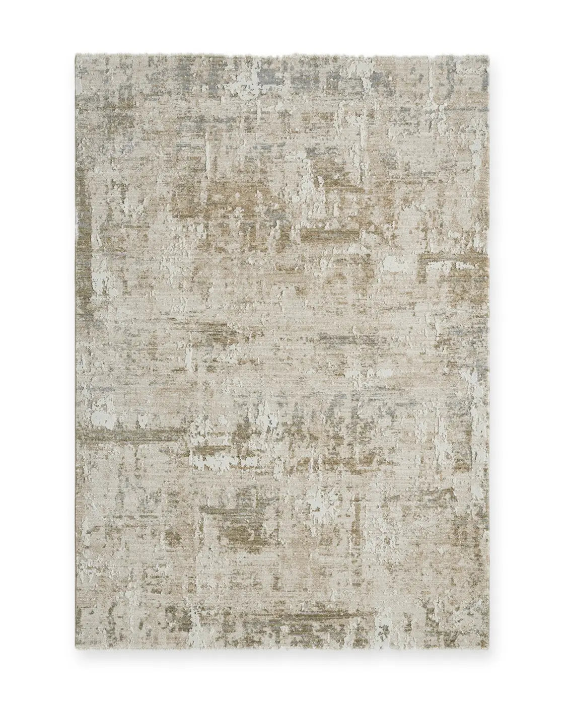 Moonstone Cream & Green Abstract Textured Rug