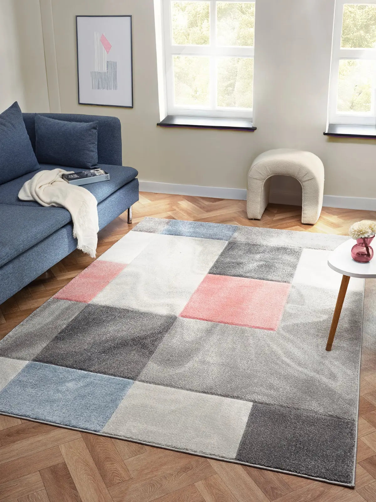 Mosaic Multicolour Patchwork Geometric Rug