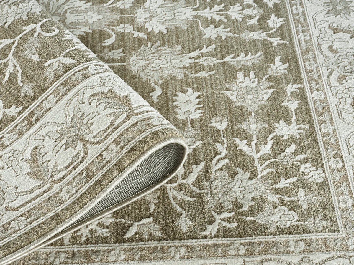 Motcomb Sage Green Traditional Floral Rug