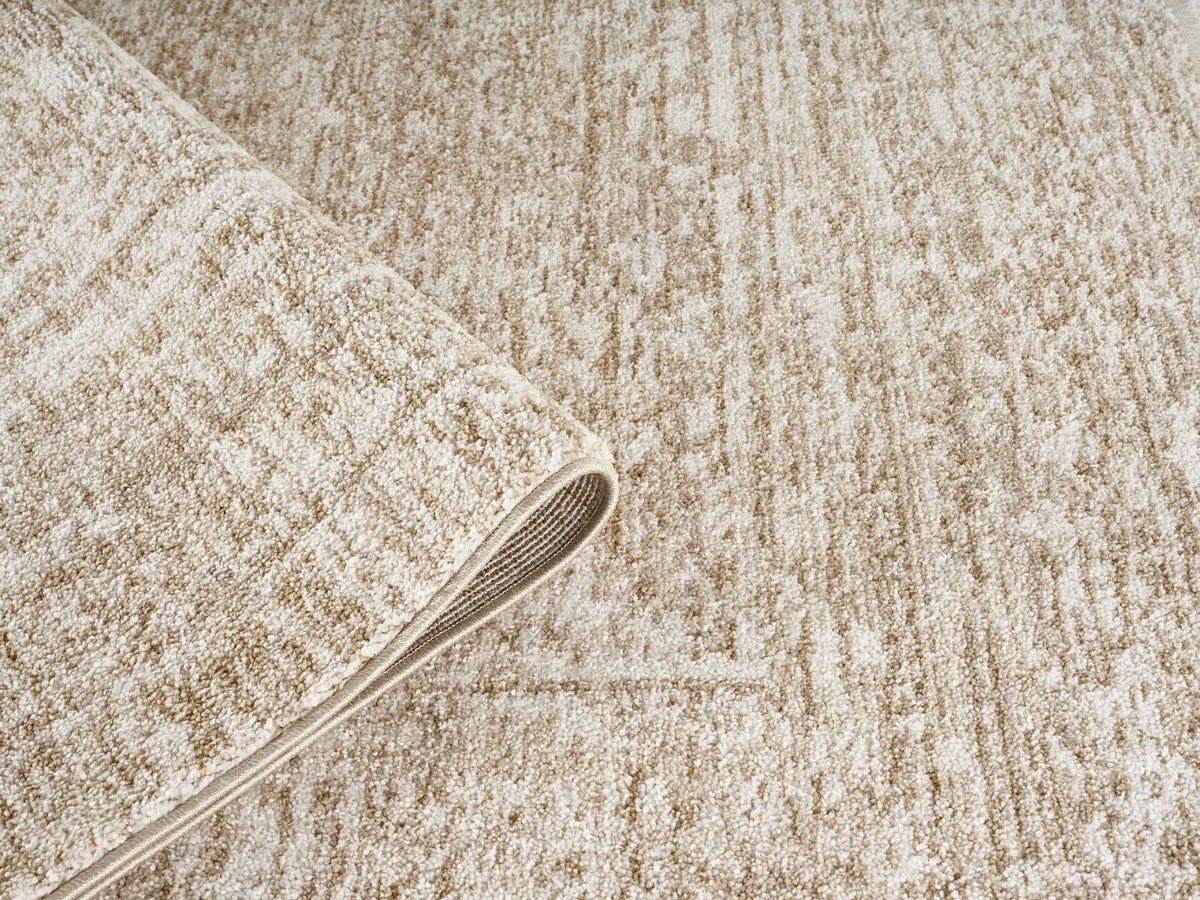 Muslin Cream Plain Textured Neutral Rug