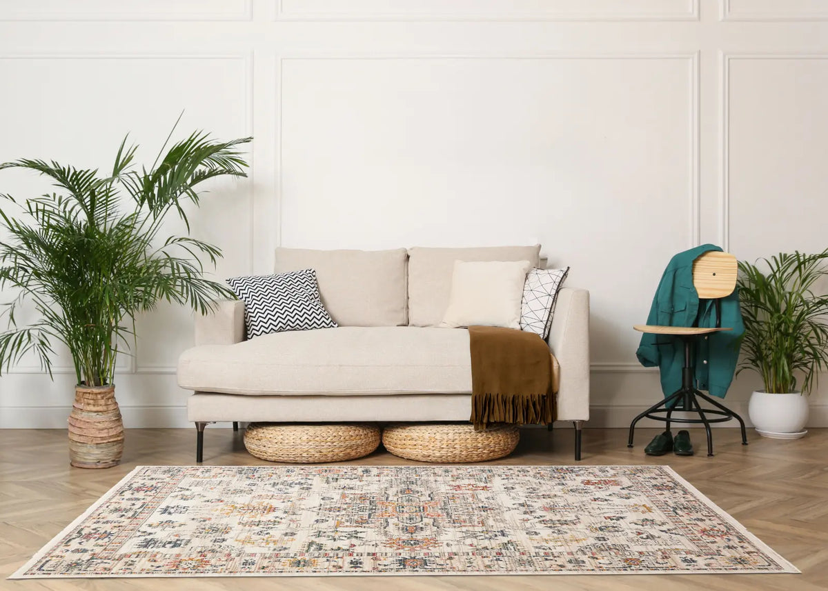 Myrtle Cream Vintage Floral Rug