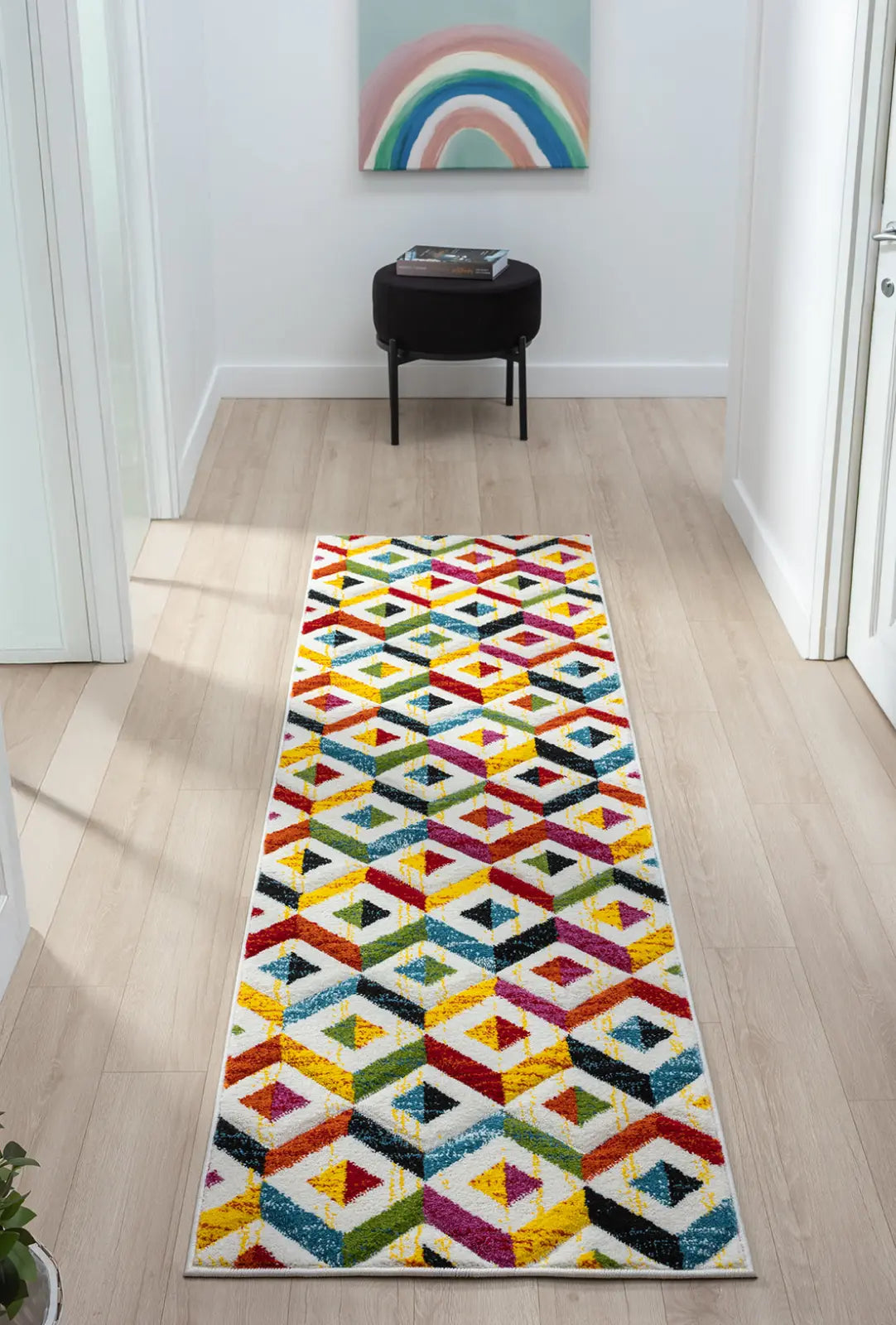 Oriole Rainbow Argyle Rug