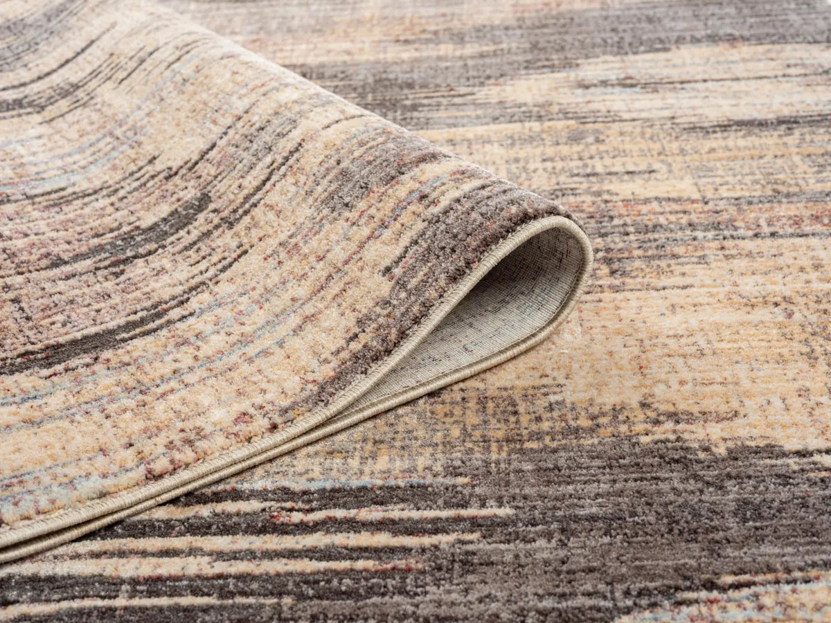 Ottilie Charcoal & Sand Distressed Abstract Rug