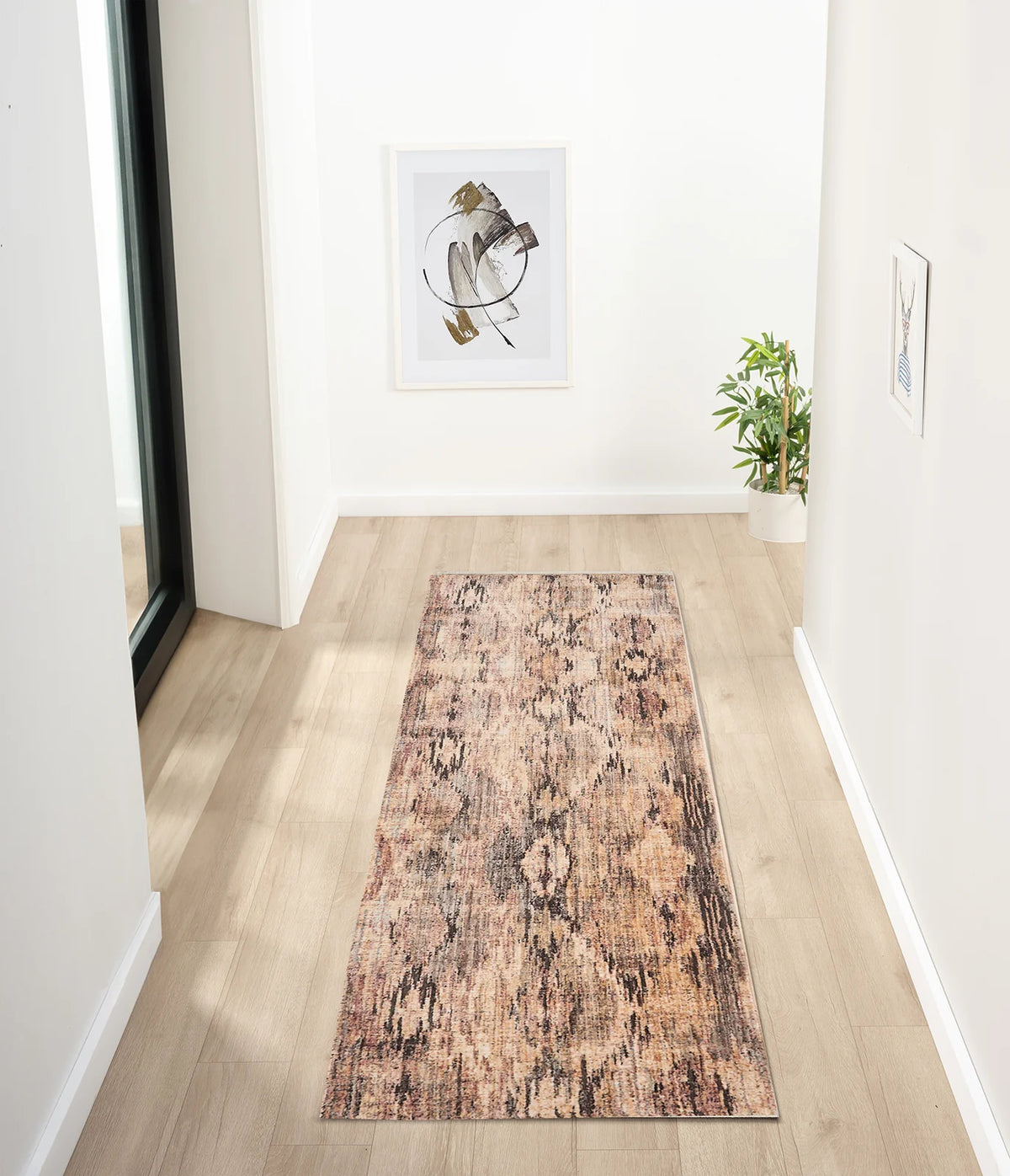 Ottilie Charcoal & Sand Distressed Abstract Rug