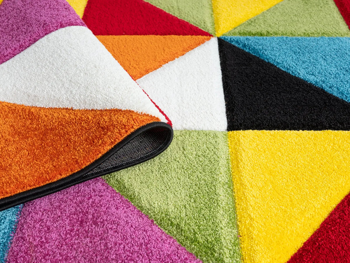 Parakeet Rainbow Geometric Rug