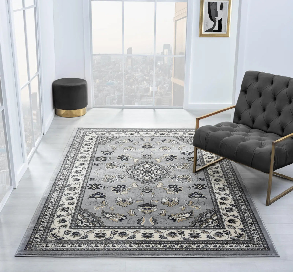 Regent Grey Traditional Persian-Style Rug