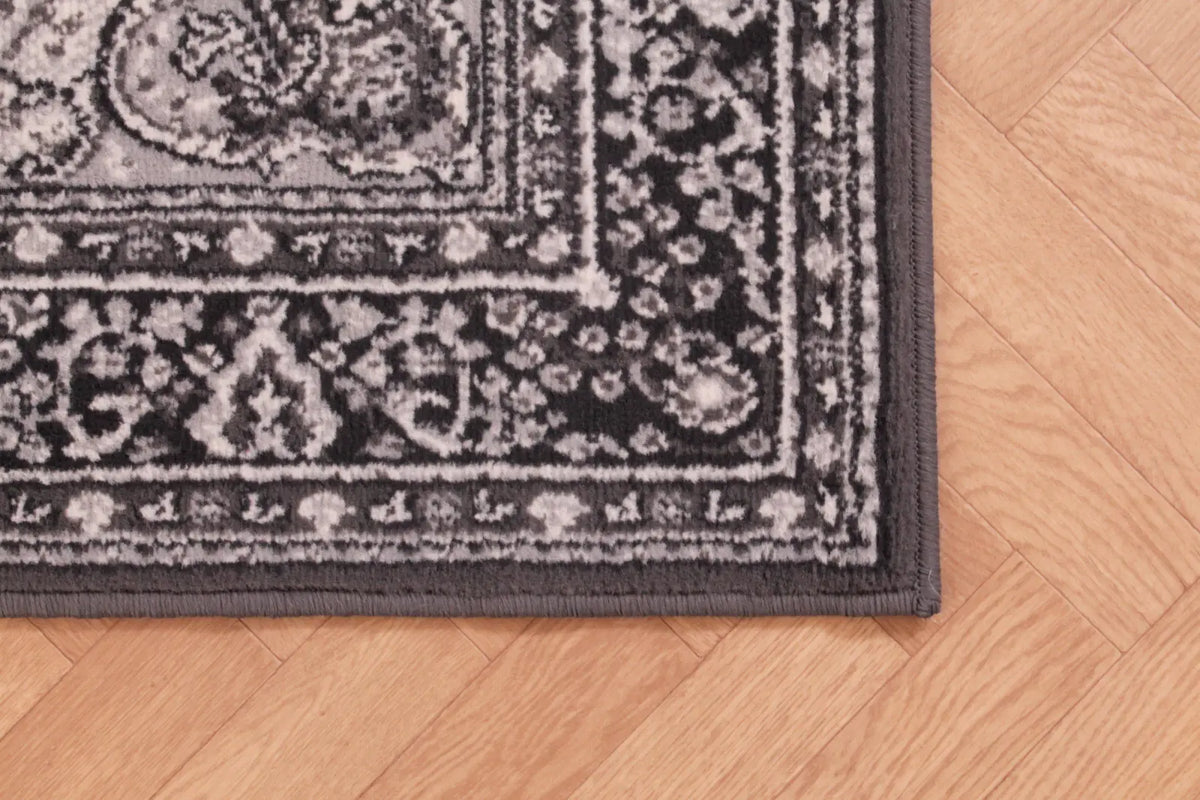 Richmond Dark Grey Traditional Medallion Rug