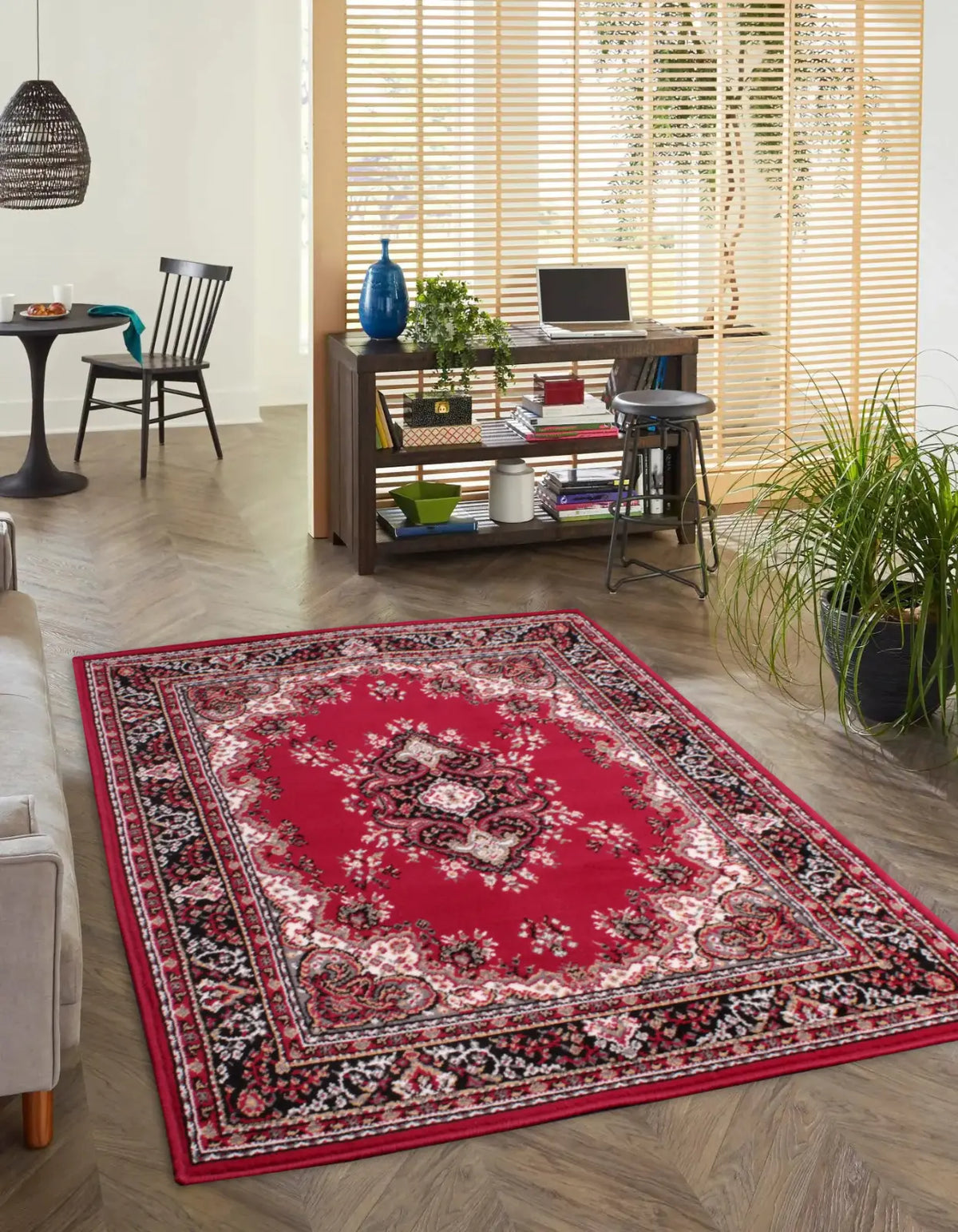 Richmond Red Traditional Medallion Rug
