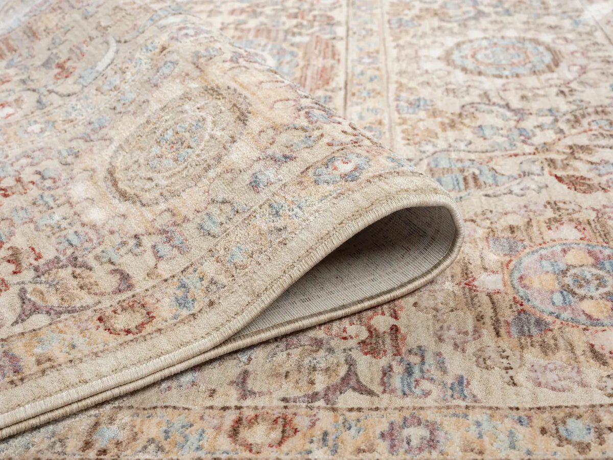Rosalind Beige & Light Brown Vintage Rosette Rug