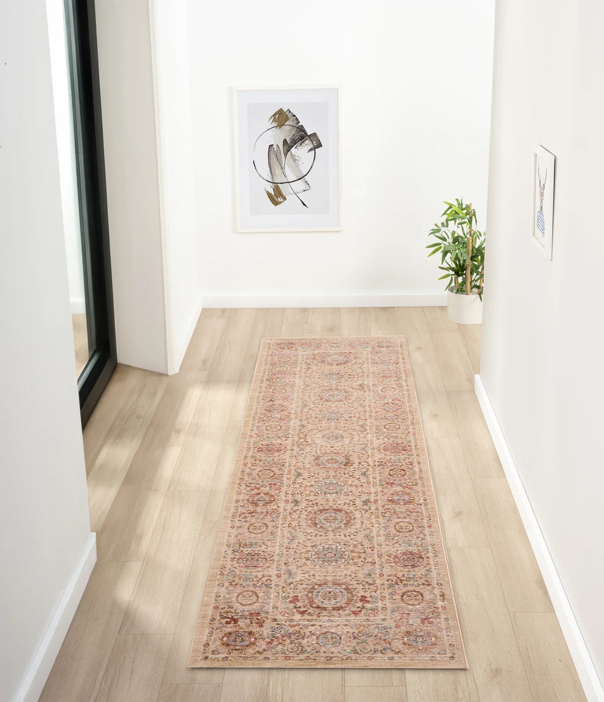 Rosalind Beige & Light Brown Vintage Rosette Rug