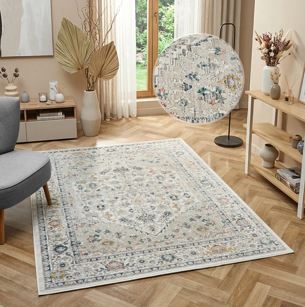 Rowan Cream Vintage Medallion Rug