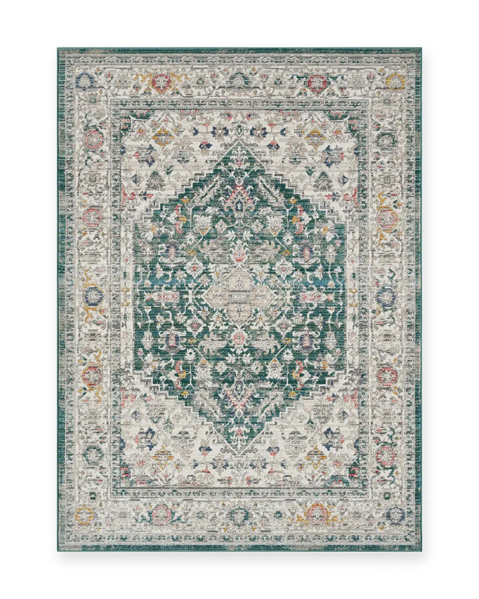 Rowan Forest Green Vintage Medallion Rug