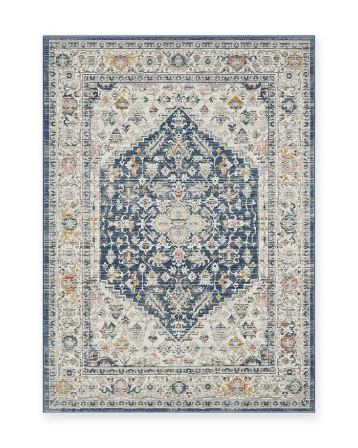 Rowan Navy Vintage Medallion Rug