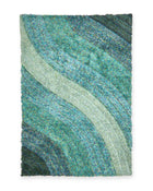 Samba Blue Wave Shaggy Rug