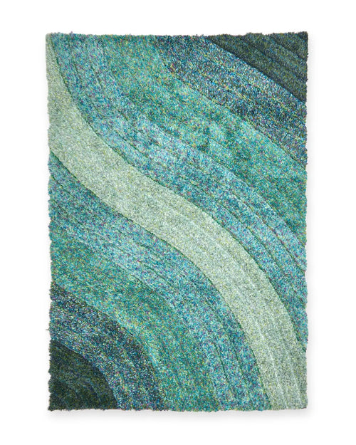 Samba Blue Wave Shaggy Rug