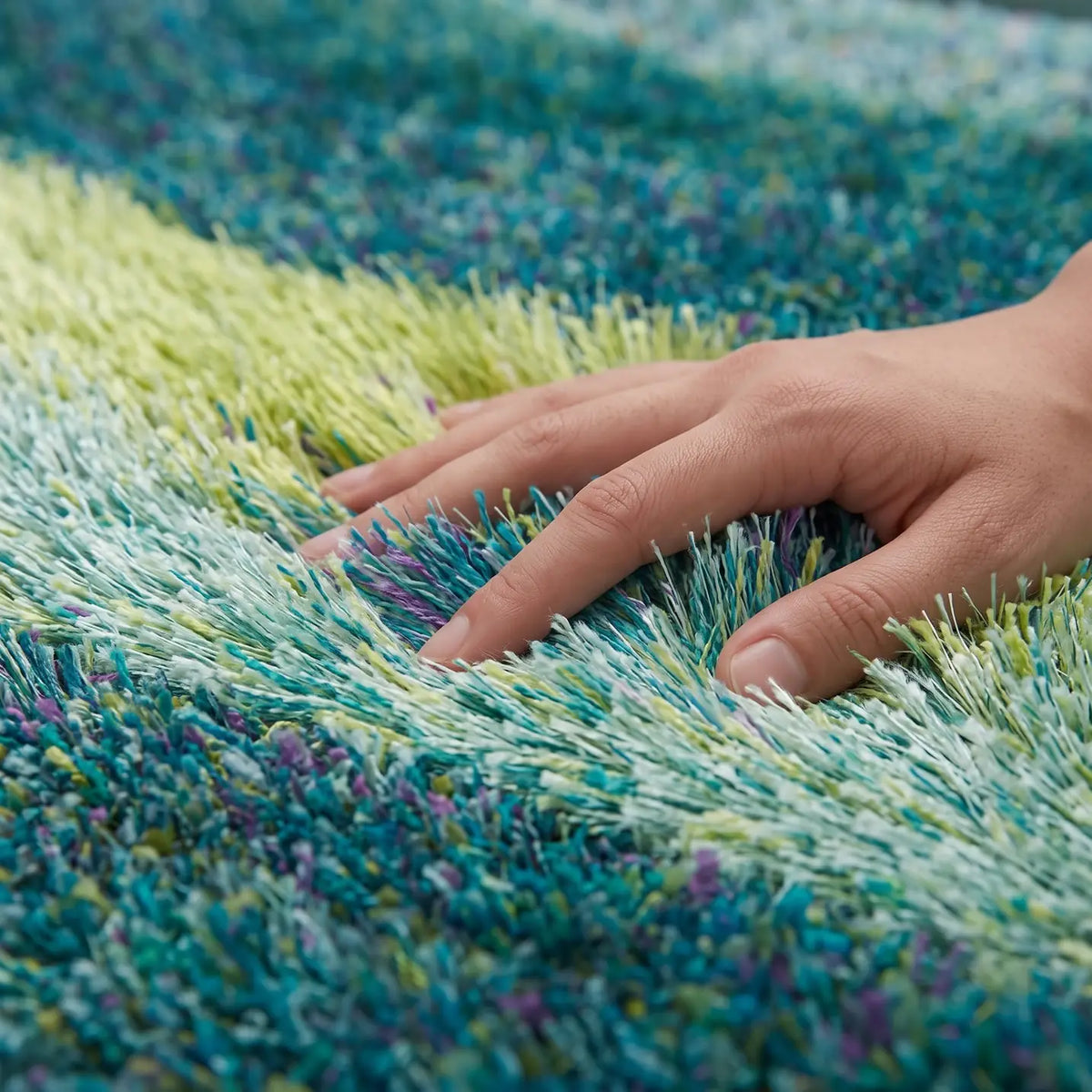 Samba Blue Wave Shaggy Rug