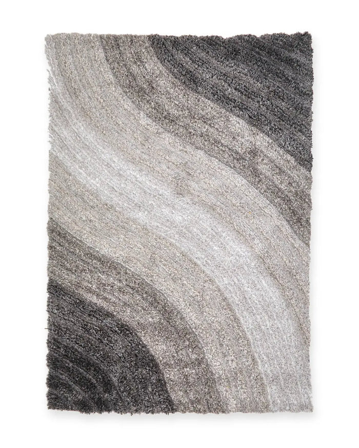 Samba Grey Wave Shaggy Rug