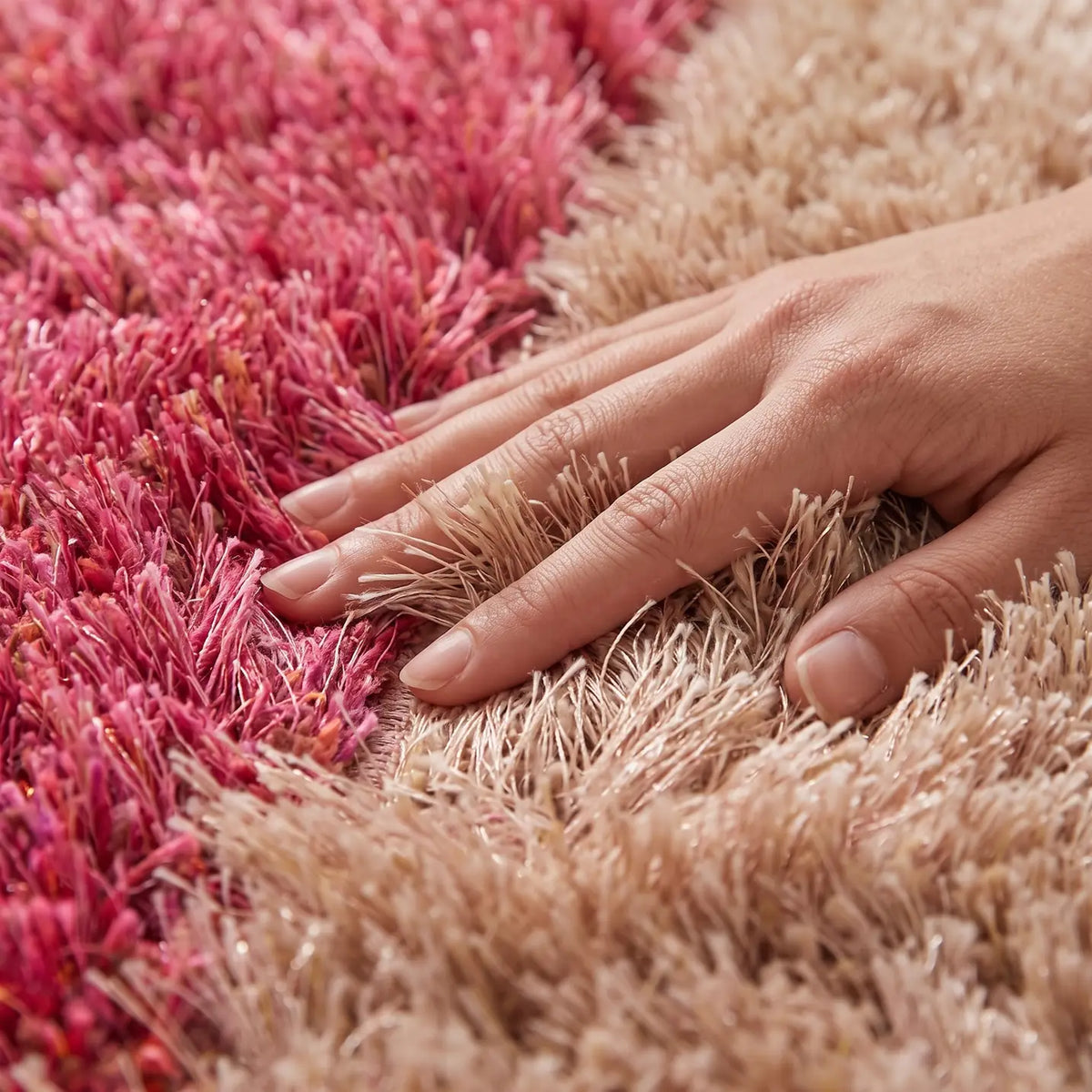 Samba Pink Wave Shaggy Rug