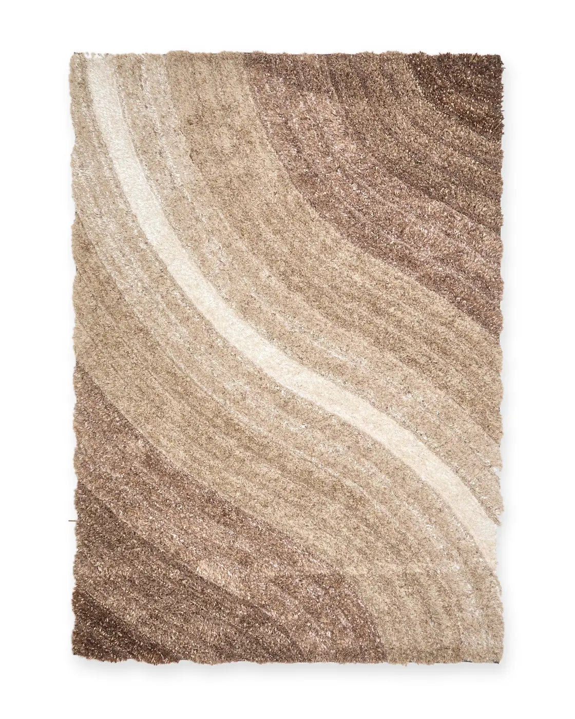 Samba Sand Beige Wave Shaggy Rug